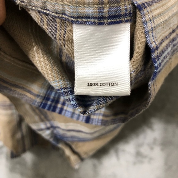 Solaris Men Brown Plaid Shirt Size XL Button Up Short Sleeve Summer Casual - Picture 7 of 12